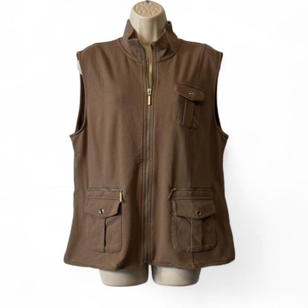 Vintage Karen Scott Sport‎ Brown Utility Vest